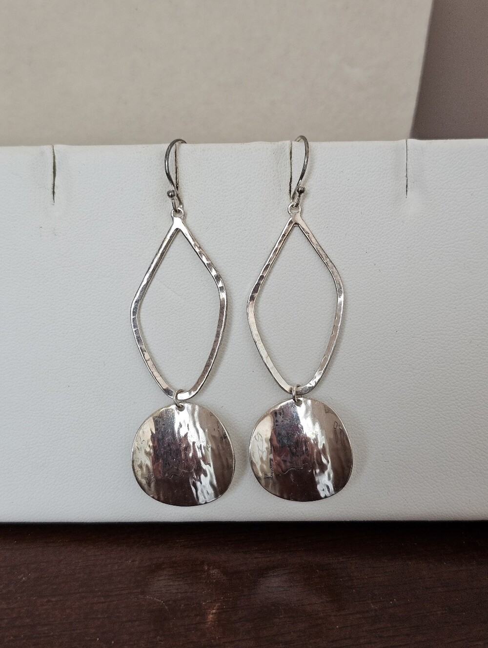 Silpada Sterling Silver Hammered Disc Drop Earrings Retired